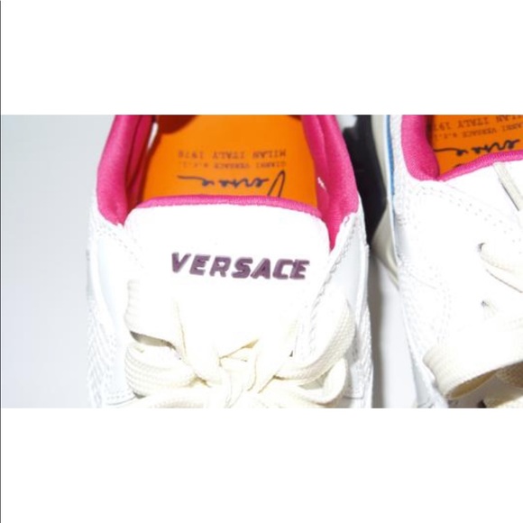 VERSACE SQUALO WHITE MULTI TRAINERS Sneakers - Picture 2 of 12